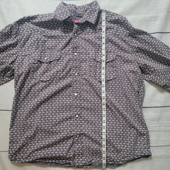 Red Ranch Size XL Premium Pearl Snap All Over Print Stud Horse Western - Picture 6 of 10